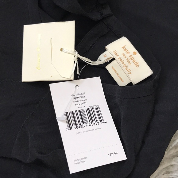 - Kate spade ♠️ silk flutter sleeve shell top 14 - Picture 4 of 5